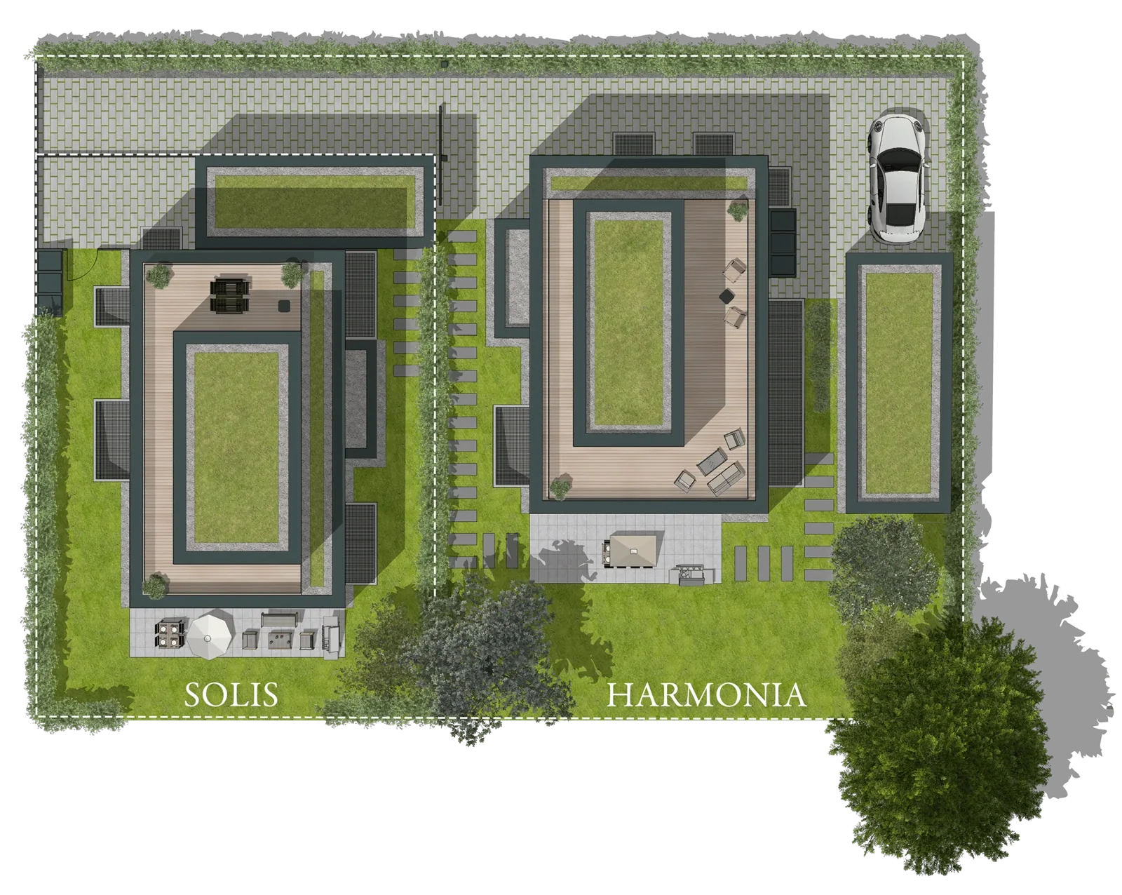 Lageplan mit Villa Solis und Villa Harmonia